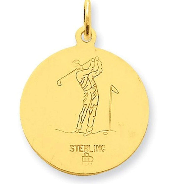 24k Gold-Plated Sterling Silver St. Christopher Golf Medal