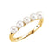 White Freshwater Cultured Pearl Five-Stone Ring, 14k Yellow Gold (4-4.5mm) Size 7