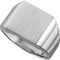 Men's 14k Palladium White Gold 12mm Brushed Square Signet Ring