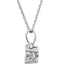 Diamond Cluster Heart 14k Rhodium Plate White Gold Pendant Necklace, 18" (1/5 Cttw)