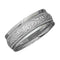 Scrollwork Design Engraved Milgrain Band, 14k White Gold 7mm