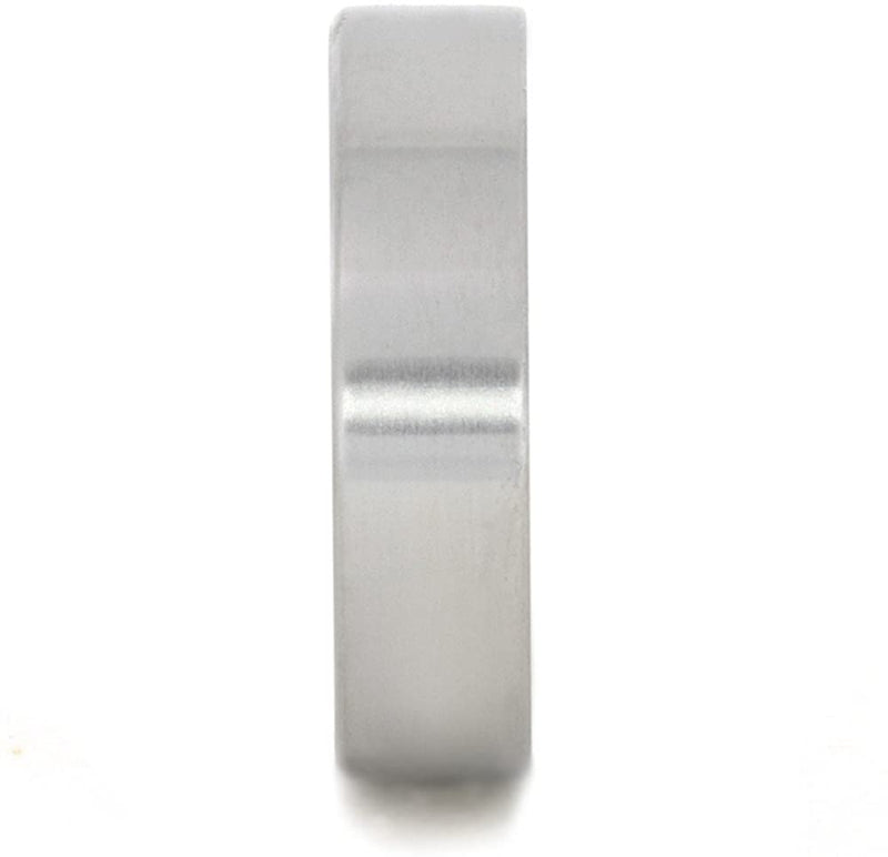 The Men's Jewelry Store (Unisex Jewelry) Gibeon Meteorite Sleeve, Brushed Titanium Overlay 6mm Comfort-Fit Ring