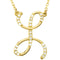 14k Yellow Gold Alphabet Initial Letter L Diamond Necklace, 17" (GH Color, I1 Clarity, 1/8 Cttw)