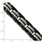 Men's Polished Stainless Steel 12.4mm Brushed Black IP-Plated with Black Rubber Bracelet, 8.25"