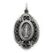 Sterling Silver Antiqued Miraculous Medal (33X18MM)