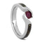 Ruby, Dinosaur Bone 3.5mm Comfort-Fit Titanium Bypass Engagement Ring, Size 14.75