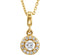 Diamond Halo-Style Necklace, 14k Yellow Gold, 18" (0.2 Ctw, Color G-H, Clarity I1)