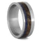 Mesquite Burl, Crushed Blue Sea Glass 7mm Matte Titanium Comfort-Fit Wedding Band