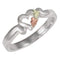 Petite Heart Bypass Ring, Sterling Silver, 12k Green and Rose Gold Black Hills Gold Motif