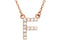 14k Rose Gold Diamond Initial 'F' 1/8 Cttw Necklace, 16" (GH Color, I1 Clarity)