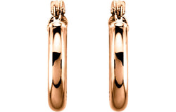 Tube Hoop Earrings, 14k Rose Gold (15mm)