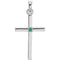 Platinum Emerald Inset Cross Gold Pendant (22.65x11.4MM)