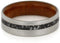 Stardust Meteorite, Ironwood Burl Sleeve 6mm Comfort-Fit Brushed Titanium Band, Size 14.75