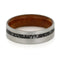 Stardust Meteorite, Ironwood Burl Sleeve 6mm Comfort-Fit Brushed Titanium Band