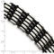 Men's Polished Stainless Steel 22mm Black Rubber Bracelet, 8.75"