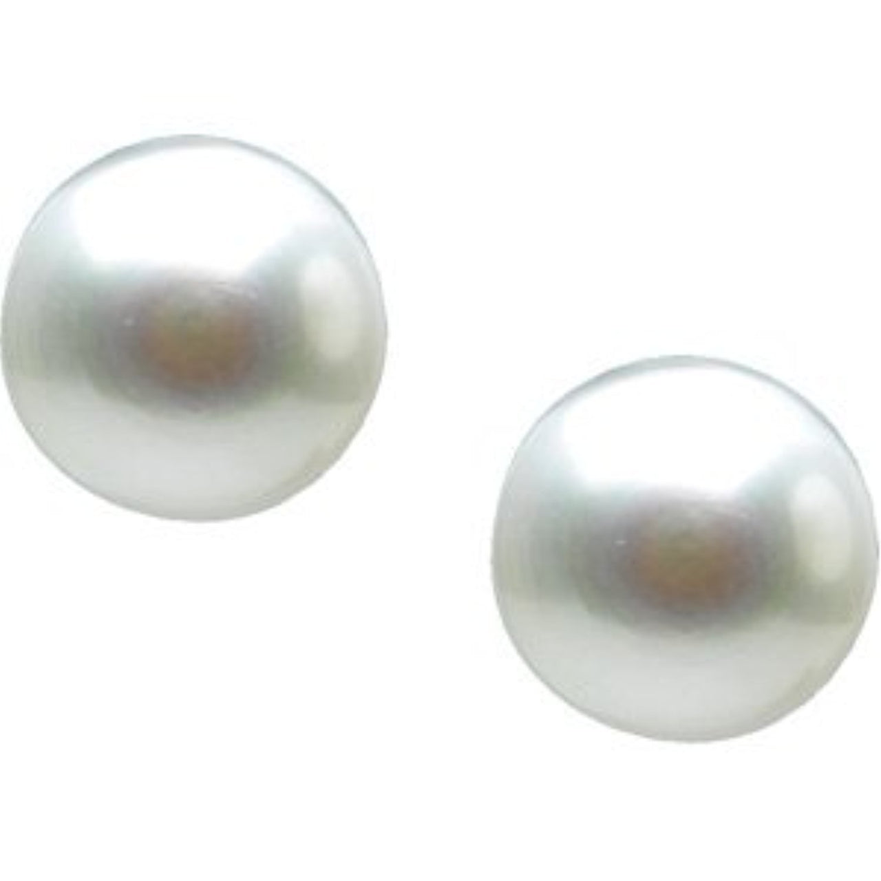 Freshwater Cultured White Pearl Earrings, 10MM - 11 MM, 14kt Yellow Gold