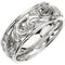 Hand-Engraved Fancy Brocade 9.5mm 14k White Gold Comfort-Fit Band