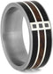 The Men's Jewelry Store (Unisex Jewelry) Black Diamond, African Blackwood, Redwood Burl, Sterling Silver 8mm Matte Titanium Comfort-Fit Wedding Band, Size 14.5