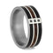 The Men's Jewelry Store (Unisex Jewelry) Black Diamond, African Blackwood, Redwood Burl, Sterling Silver 8mm Matte Titanium Comfort-Fit Wedding Band