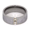 2-Stone Tension Set White Sapphires, Gibeon Meteorite 8mm Comfort-Fit Titanium Wedding Band