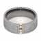 2-Stone Tension Set White Sapphires, Gibeon Meteorite 8mm Comfort-Fit Titanium Wedding Band, Size 6.75