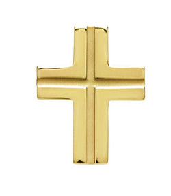 Inlay Greek Cross 14k Yellow Gold Pendant (26.50X20.50 MM)