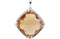 Honey Quartz Antique Square Sterling Silver Pendant