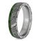 Seymchan Meteorite, Green Box Elder Burl Wood 6mm Comfort-Fit Titanium Matte Band