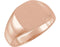 Men's Open Back Brushed Square Signet Ring, 18k Rose Gold (12mm) Size 11.5