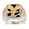 Men's Onyx with Diamond-Cut Eagle Ring, Sterling Silver, 12k Green and Rose Gold Black Hills Gold Motif