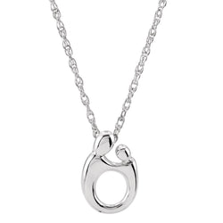 Petite Mother and Child Rhodium Plated Sterling Silver Necklace, 18"