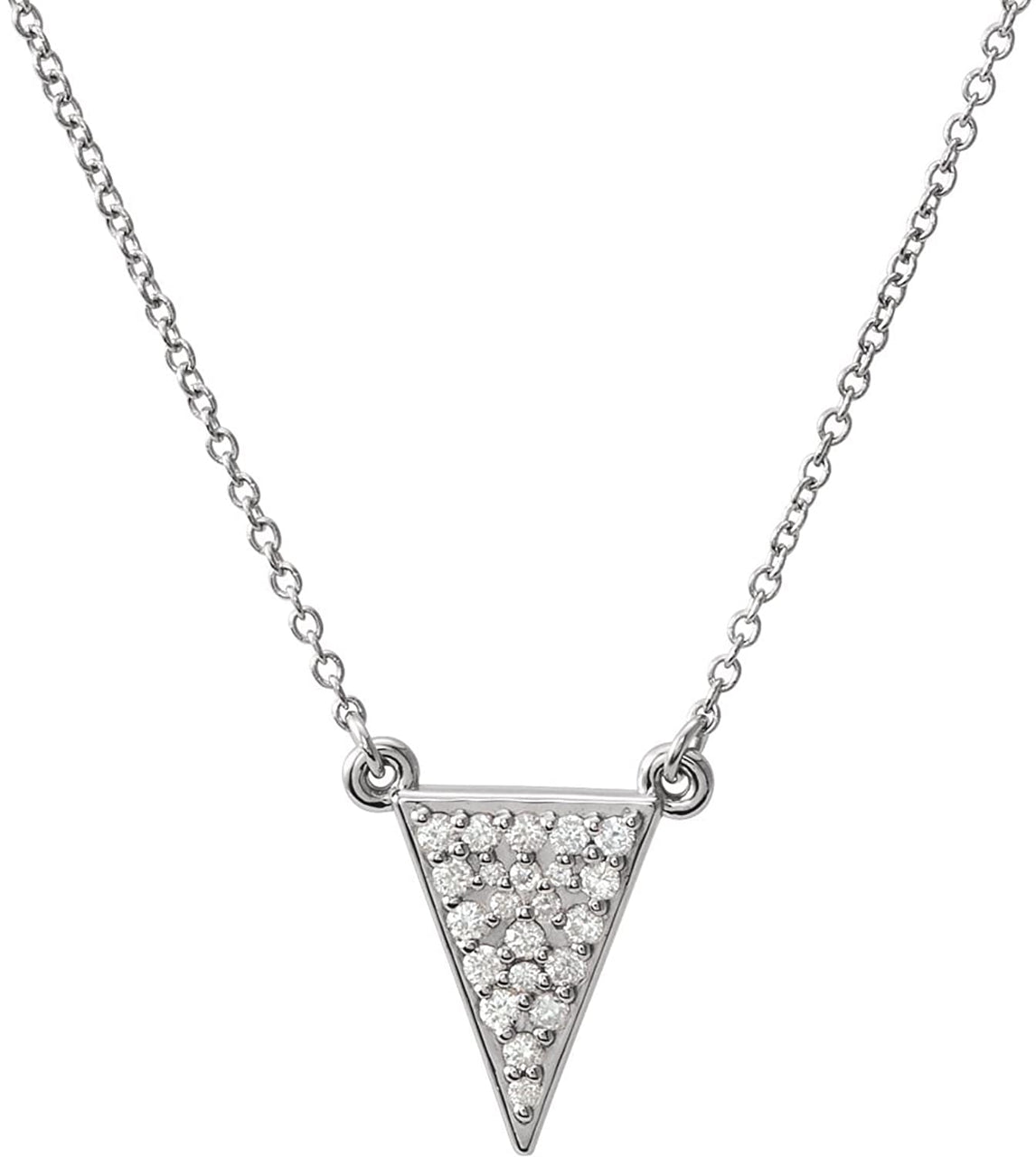 Platinum Diamond Triangle Necklace, 16.5" (.2 Ctw, GH Color, SI2-SI3 Clarity)