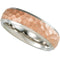 Rose Gold IP Hammered Dome Comfort-Fit 7mm Titanium Band