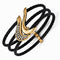 Tango Collection Black Titanium and Bronze 27mm White Sapphire Cable Flex Cuff Bangle Bracelet, 7"