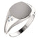 Diamond Closed Back Signet Ring, Rhodium-Plated 14k White Gold (.05 Ctw, G-H Color, I1 Clarity) Size 6