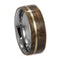 14k Yellow Gold, Buckeye Burl Wood 8mm Comfort-Fit Titanium Band, Size 12.75