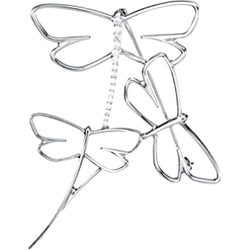 Diamond Dragonfly Brooch, 14k White Gold, 1/5 Cttw.