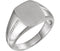 Men's Signet Rope Trim Design Ring, Rhodium-Plated 14k White Gold Size 9.25