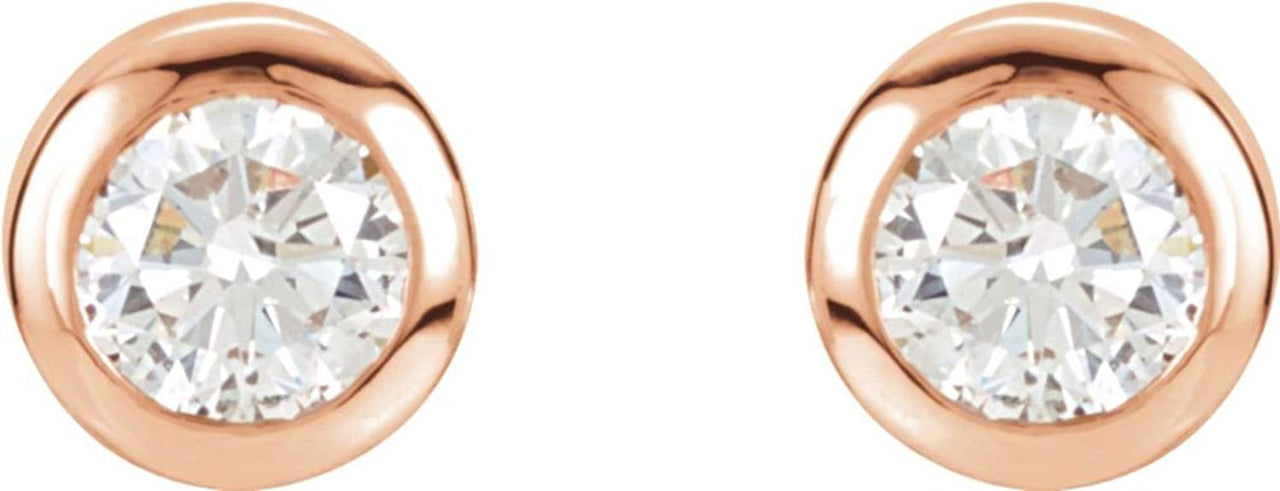 Diamond Stud Earrings, 14k Rose Gold (1 Cttw, Color GH, Clarity I1)