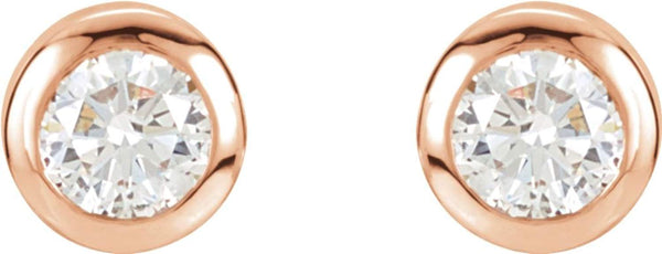 Diamond Stud Earrings, 14k Rose Gold (1 Cttw, Color GH, Clarity I1)