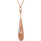 20-Stone Diamond 14k Rose Gold Pierced Teardrop Pendant Necklace, 18" (.33 Cttw)