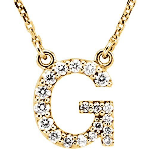 14k Yellow Gold Diamond Initial 'G' 1/6 Cttw Necklace, 16" (GH Color, I1 Clarity)