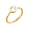 White Freshwater Cultured Pearl Crescent Ring, 14k Yellow Gold (4-4.5mm) Size 7