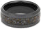 Crushed Dinosaur Bone 8mm Comfort-Fit Black Ceramic Sleeve Wedding Band, Size 9