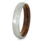 Sindora Wood Ring with Brushed Titanium Overlay, 5mm Comfort-Fit Wedding Band