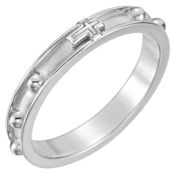 Sterling Silver Rosary Ring, Size 10