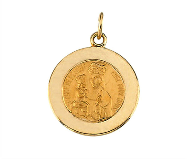 14k Yellow Gold Round St. Anne de Beau Pre Medal (15 MM)