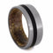 Obsidian, Deer Antler 10mm Comfort-Fit Matte Titanium Wedding Band