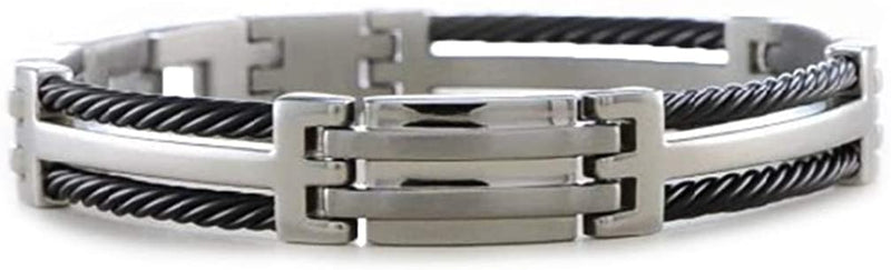 Men's Titanium 10mm Black Plating Bracelet, 8.5 Inches