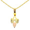 Petite Leaf Pendant Necklace, 10k Yellow Gold, 12k Green and Rose Gold Black Hills Gold Motif, 18"